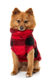 Checkered Teddy Sweater - Red