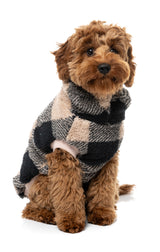 Checkered Teddy Sweater - Black/Beige