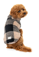 Checkered Teddy Sweater - Black/Beige