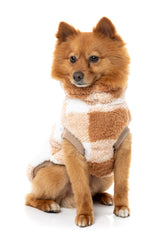Checkered Teddy Sweater - Tan