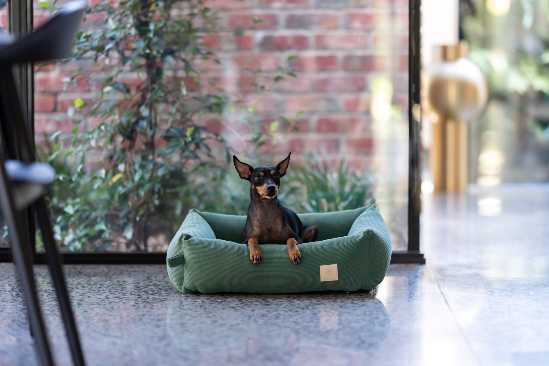 Corduroy Pet Bed - Myrtle Green - FuzzYard Life Bed