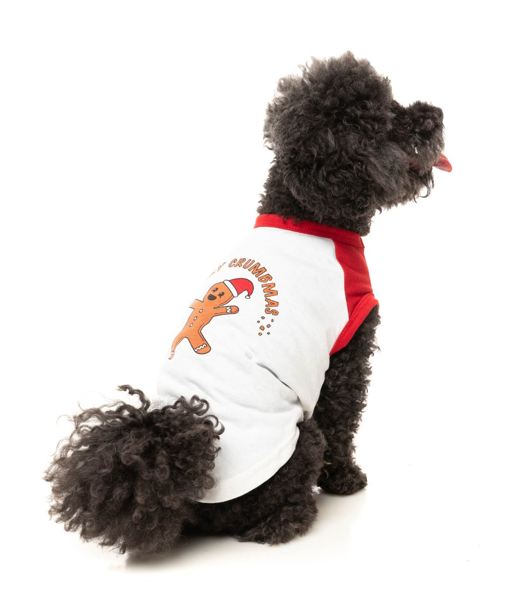 Merry Crumbmas - Christmas Pet T-shirt by FuzzYard
