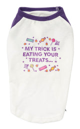 My Trick is Eating your Treats T-Shirt by FuzzYard
