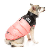 Pink Lightweight and waterproof puffer jacket on Husky dog by FuzzYard
