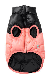 Pink Lightweight and waterproof puffer jacket for dogs by FuzzYard
