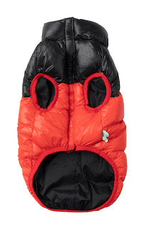Red Lightweight and waterproof puffer jacket for dogs by FuzzYard