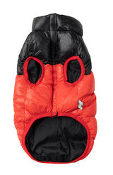 Red Lightweight and waterproof puffer jacket for dogs by FuzzYard