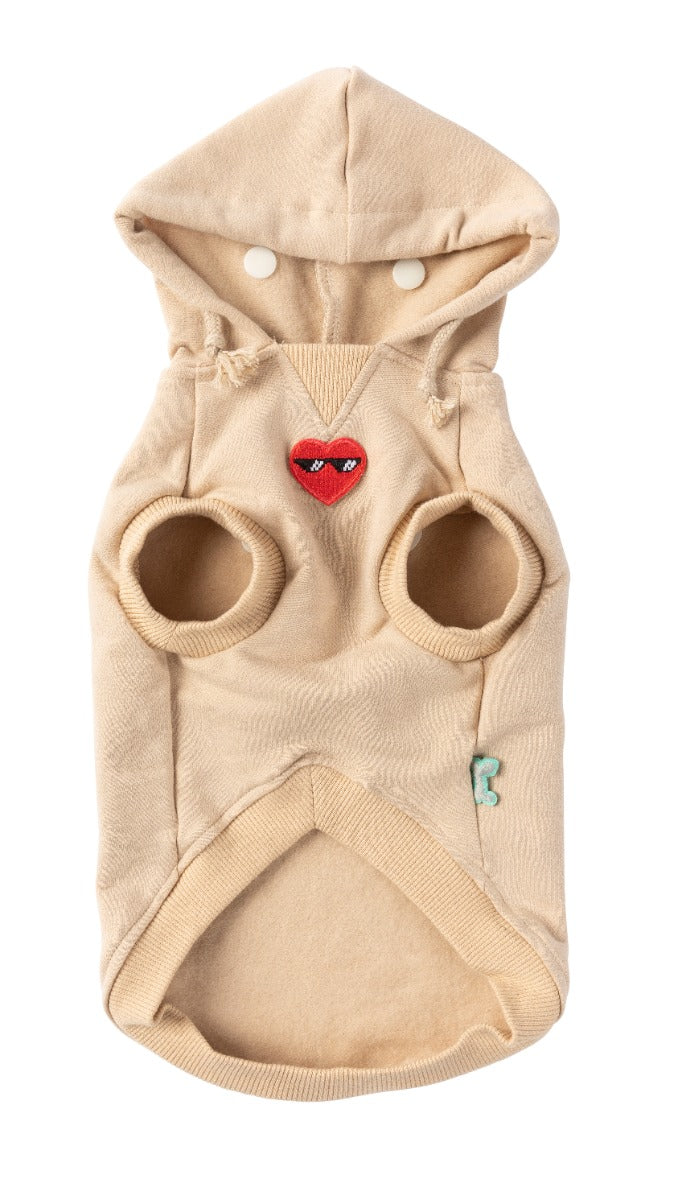 beige heartbreaker hoodie for dogs