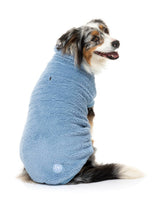 shepherd in Washed Blue Turtle Teddy Sweater For Dogs - By FuzzYard