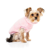 small dog in Pink Turtle Teddy Sweater For Dogs - By FuzzYard