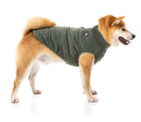 shibu wearing the Mosman Puffer Jacket In Khaki for dogs by FuzzYard