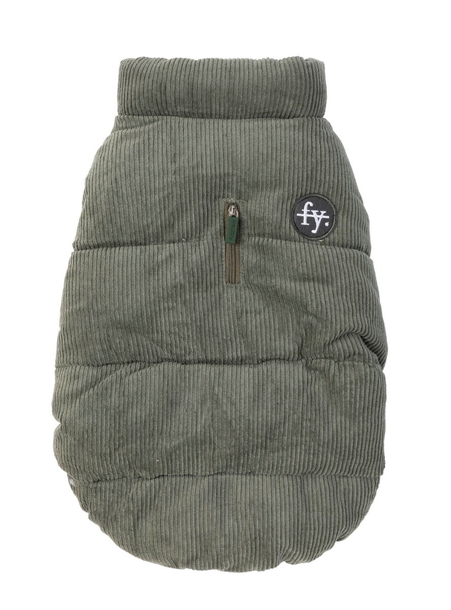 Mosman Puffer Jacket In Khaki for dogs by FuzzYard
