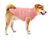 medium dog wearing Mosman puffer Jacket In pink by fuzzyard
