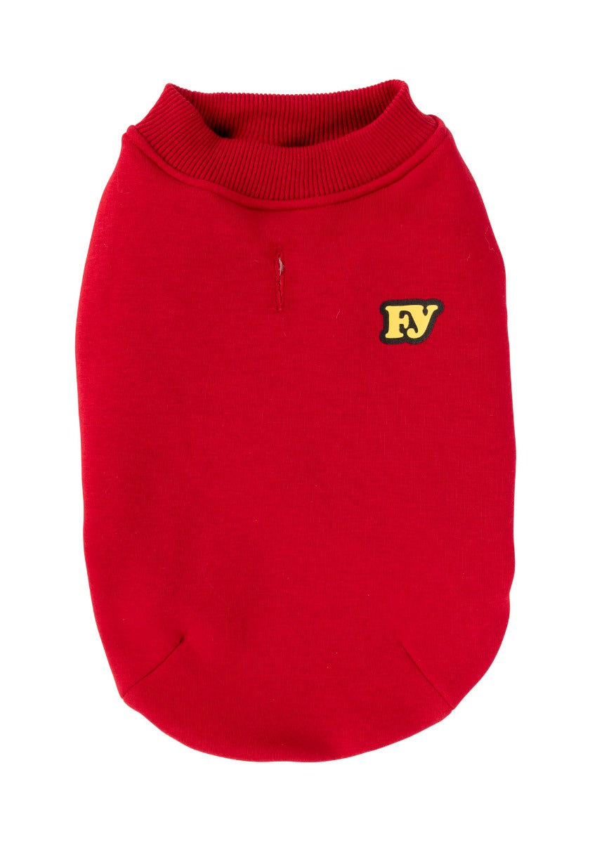 The Woof Sweater in red by FuzzYard