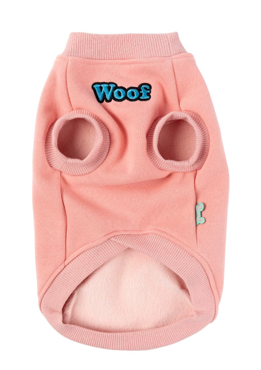 The Woof Sweater in pink by FuzzYard