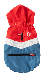 The Seattle Jacket in red and blue by FuzzYard.
