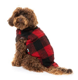 cute dog wearing The Lumberjack Jacket in Black & Red by FuzzYard