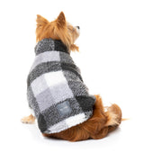 cute dog wearing The Lumberjack Jacket in Black & White by FuzzYard