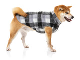 cute dog wearing The Lumberjack Jacket in Black & White by FuzzYard