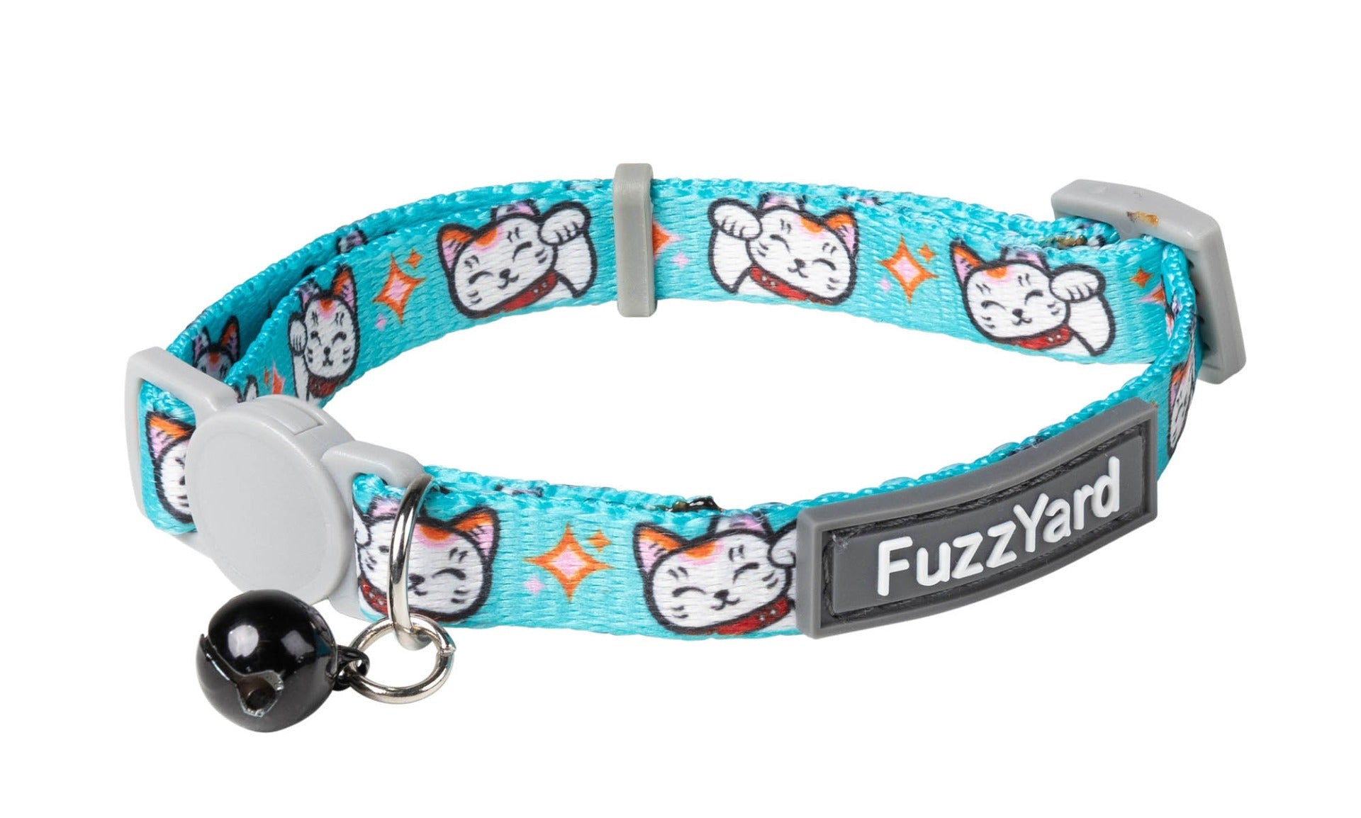Cat Collar - Lucky Fur-Tune - Teal by FuzzYard