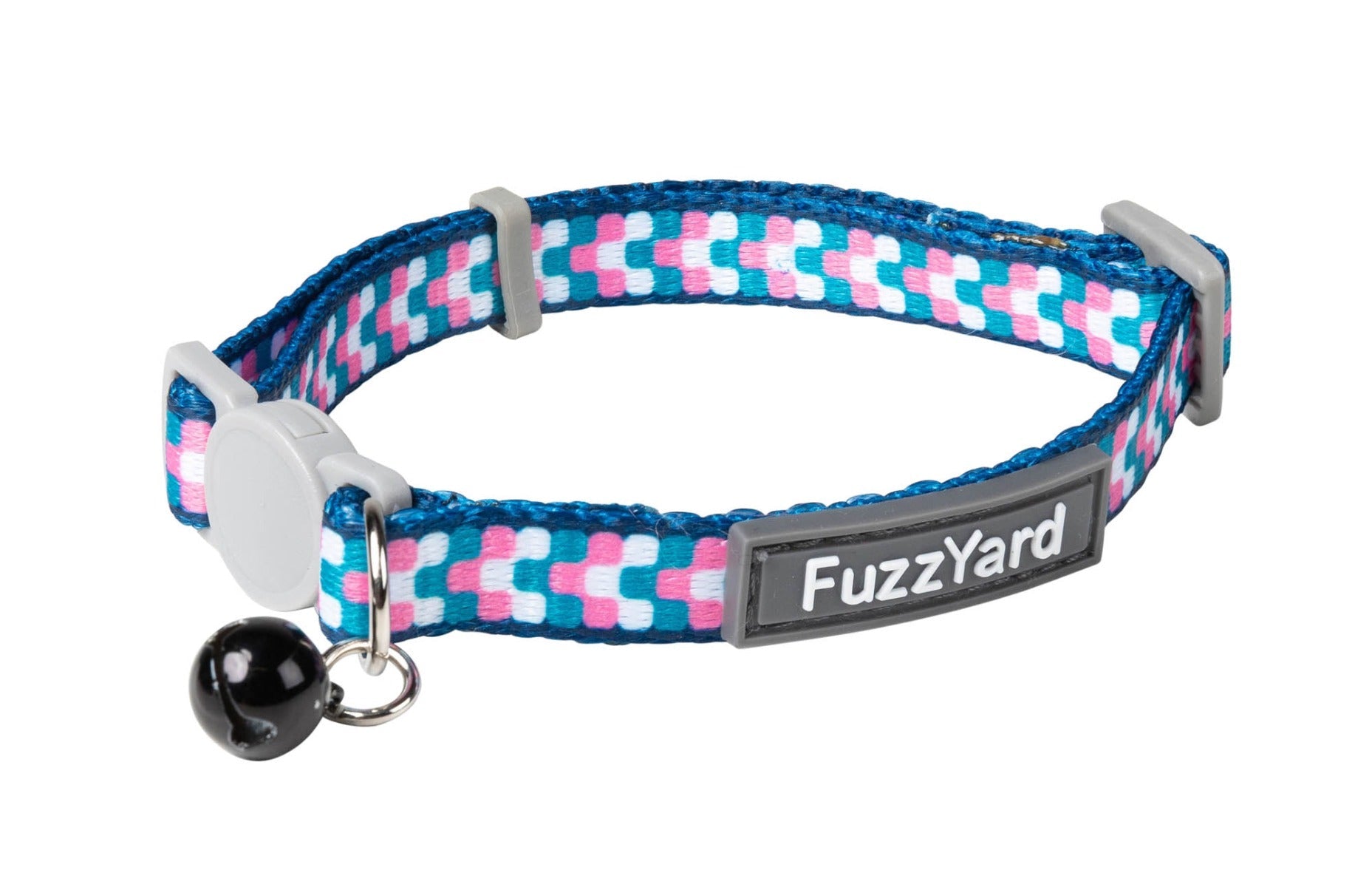 Cat Collar - Groovelock - Teal/Pink by FuzzYard