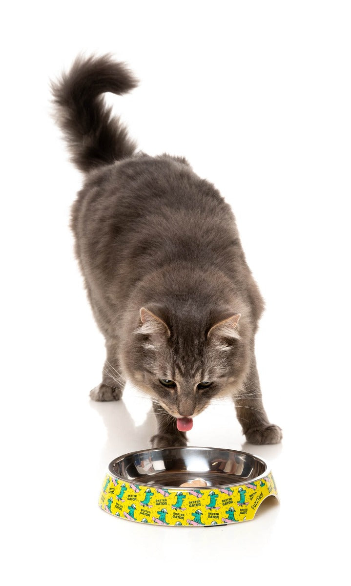Sk8ter Gator - Easy Feeder Cat Bowl by FuzzYard