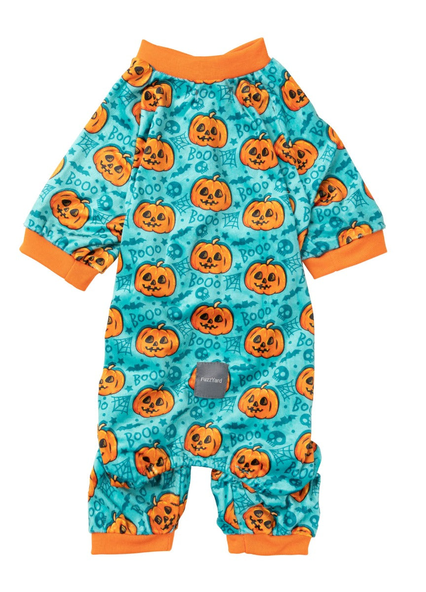 Jack Jack Jackie Lantern Teal Pajamas by FuzzYard