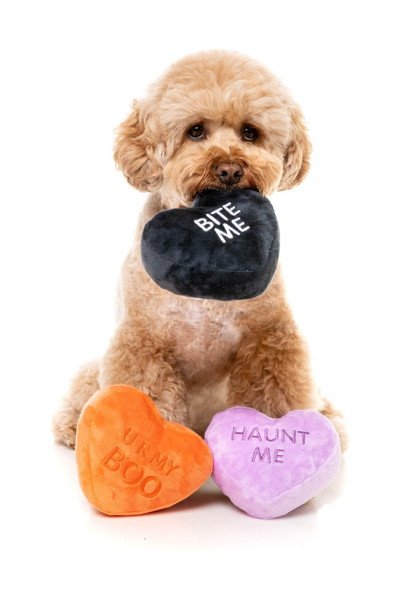 Spooky Candy Hearts 3PK - Dog Toy by FuzzYard